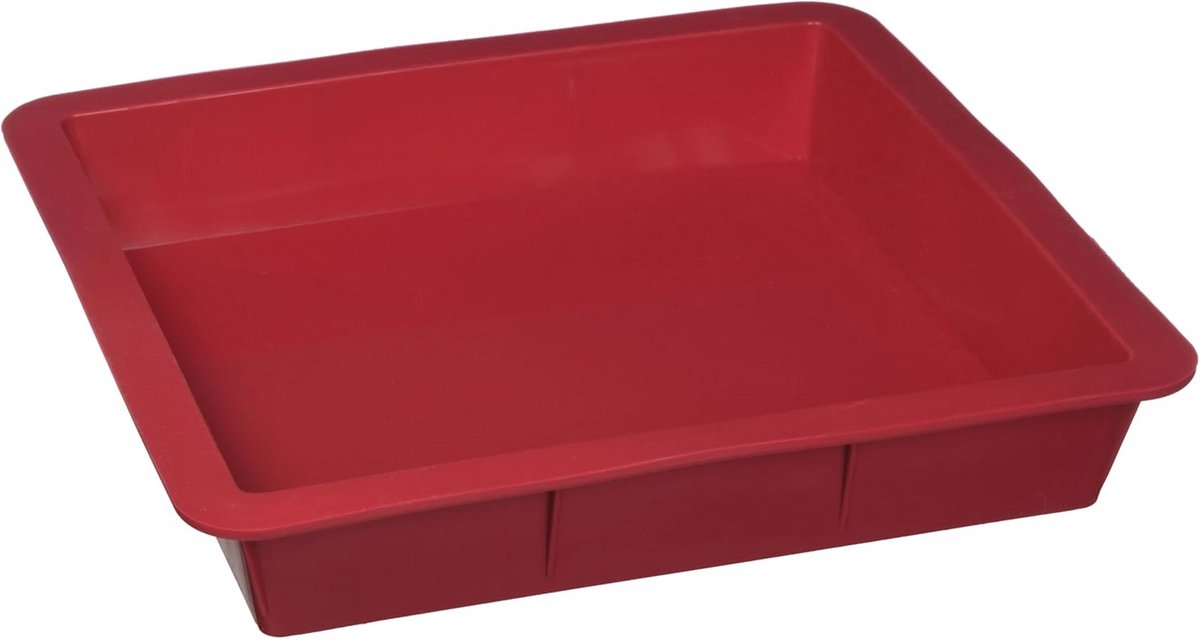 Bakvorm vierkant van silicone in het rood