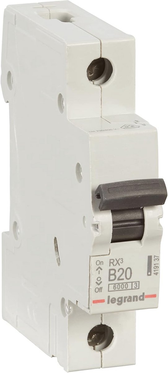 Thermische magnetische stroomonderbreker 20 A 1-polig B-karakteristiek 6000 A 230/400 VAC