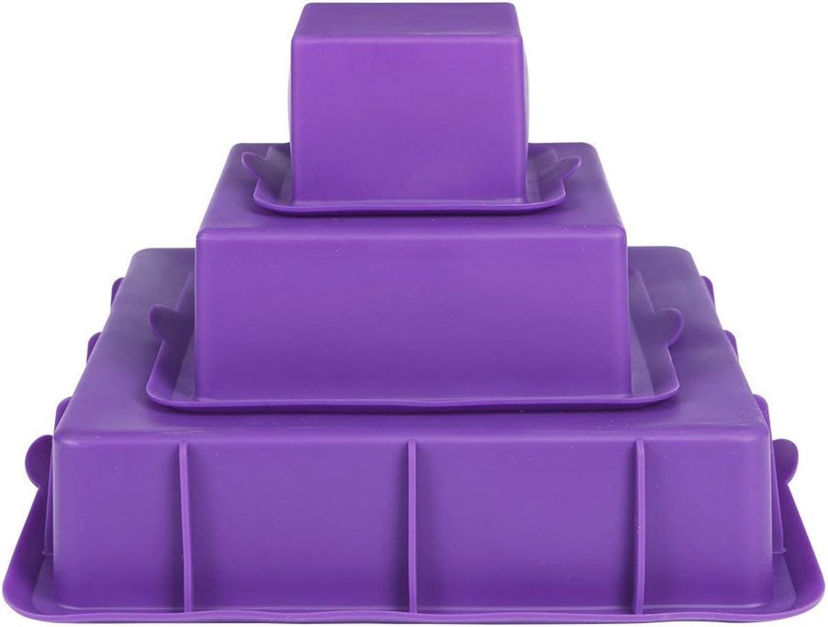 Set van 3 Siliconen Cakevormen voor Laag Cakes – 9 Inch, 6 Inch, 3 Inch