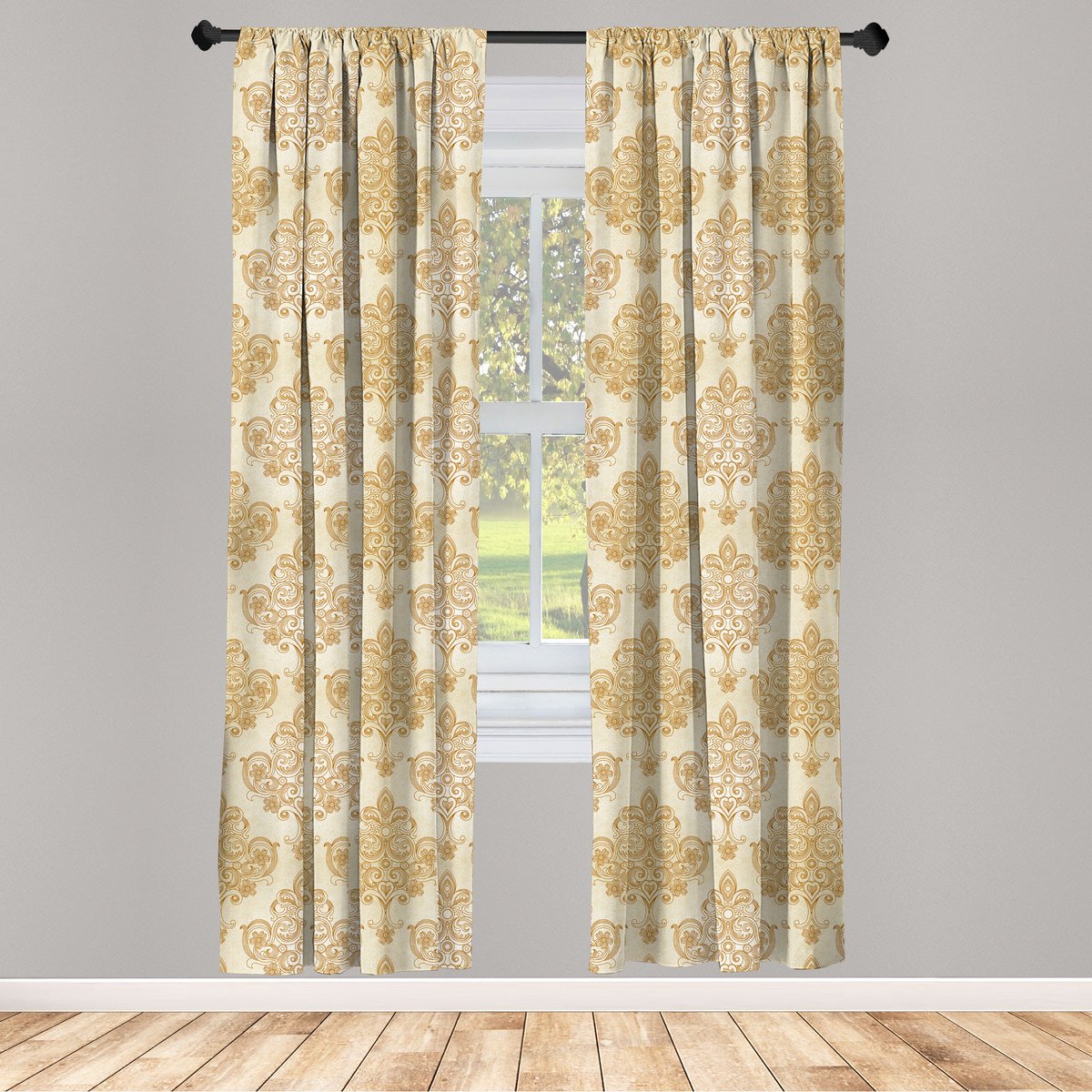 ABAKUHAUS Ivoor – Crème Lichtbruin – 2x75×245 cm – Microvezel