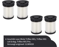 Replacements® – 4 fijnstoffilters en krabber voor Miele Triflex HX1, vervangt 11289902 / 11385020 / HX‑FSF