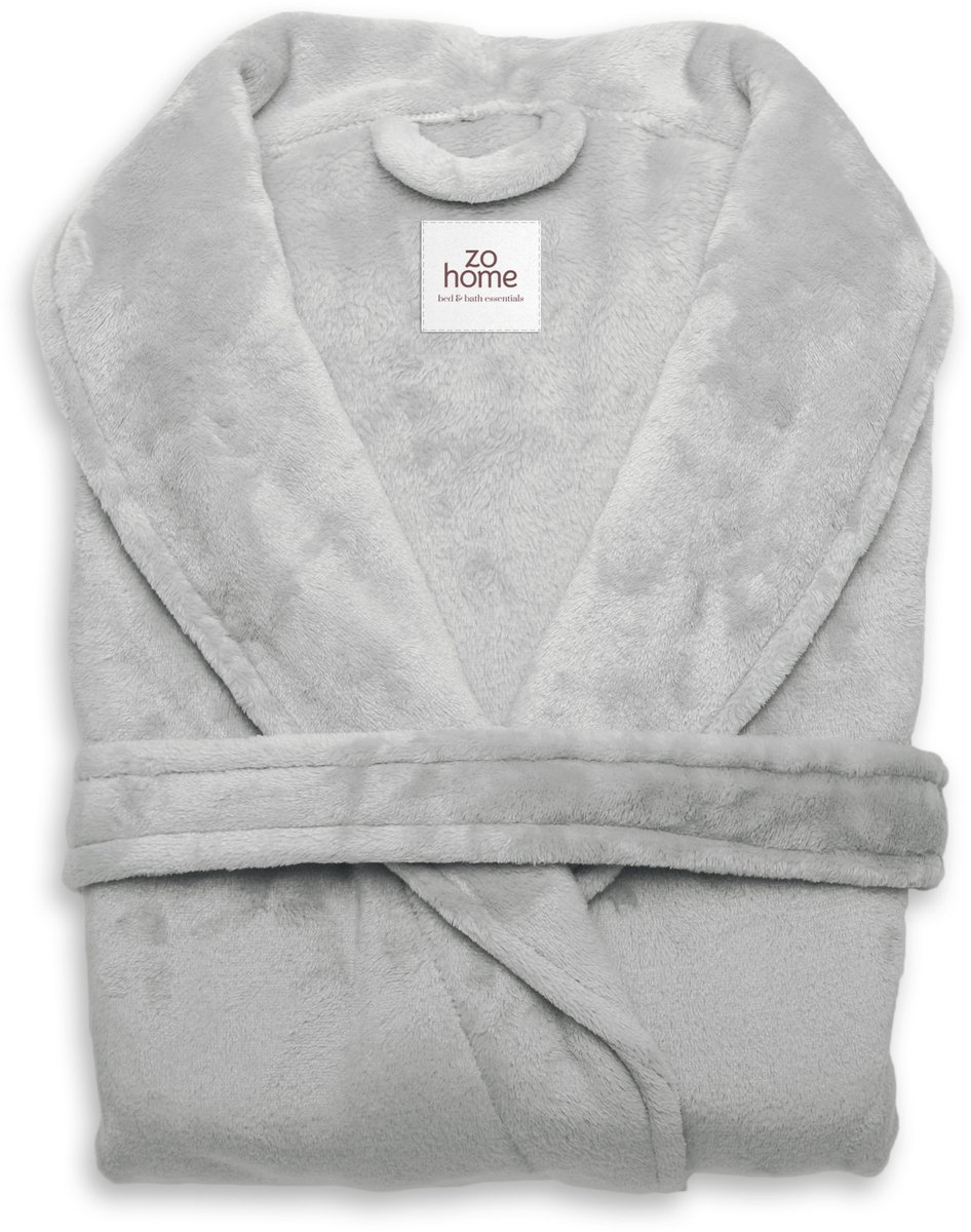 Zohome Badjas Cara - Kamerjas voor Dames en Heren - Maat XL - Ochtendjas - Geschikt voor de Sauna - Grijs