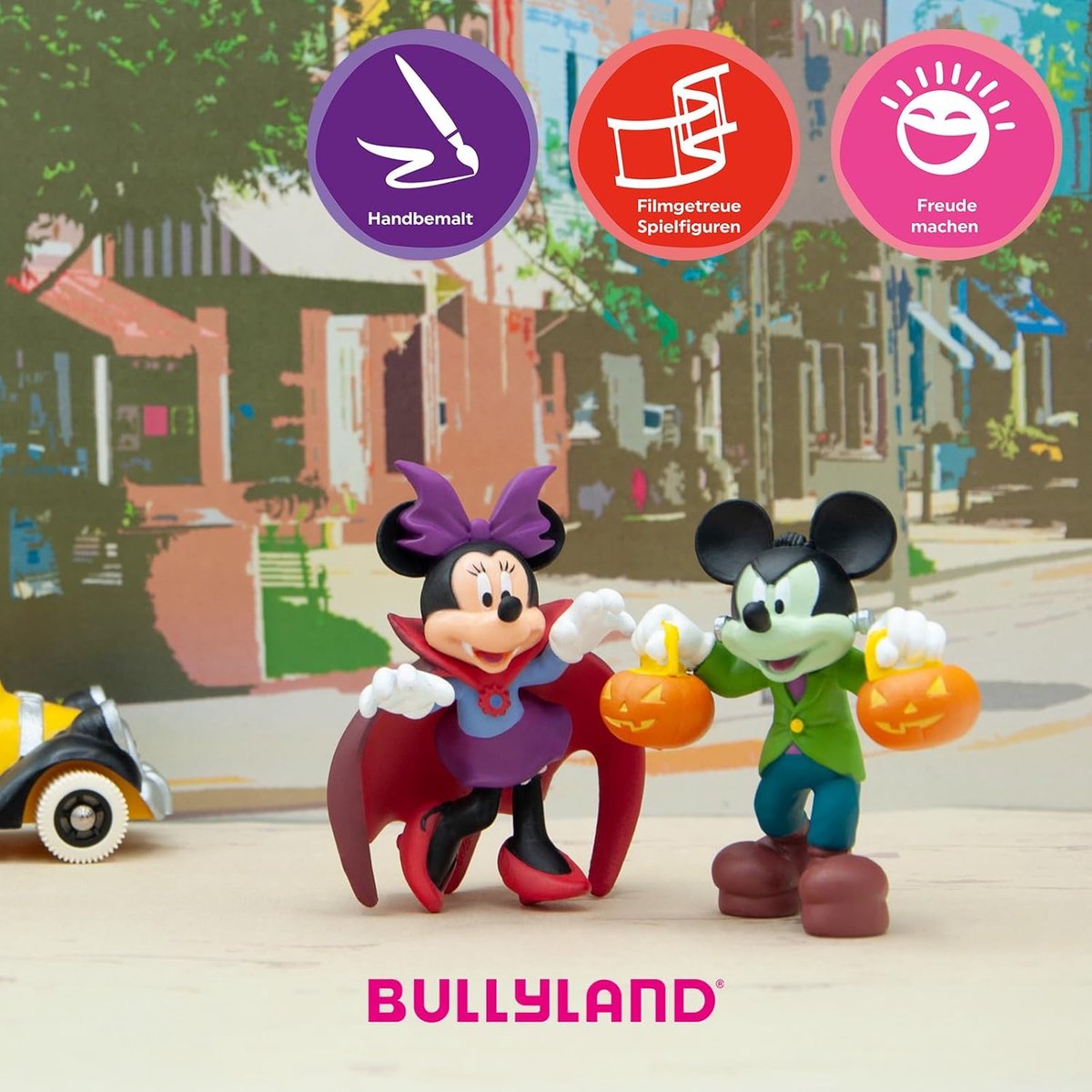 Bullyland 15082 – Speelset Disney Mickey & Minnie Halloween – levensecht en detailrijk vormgegeven – ideaal als taartfiguur, verzamelobject of feestelijk cadeau voor kinderen vanaf 3 jaa — afbeelding 4