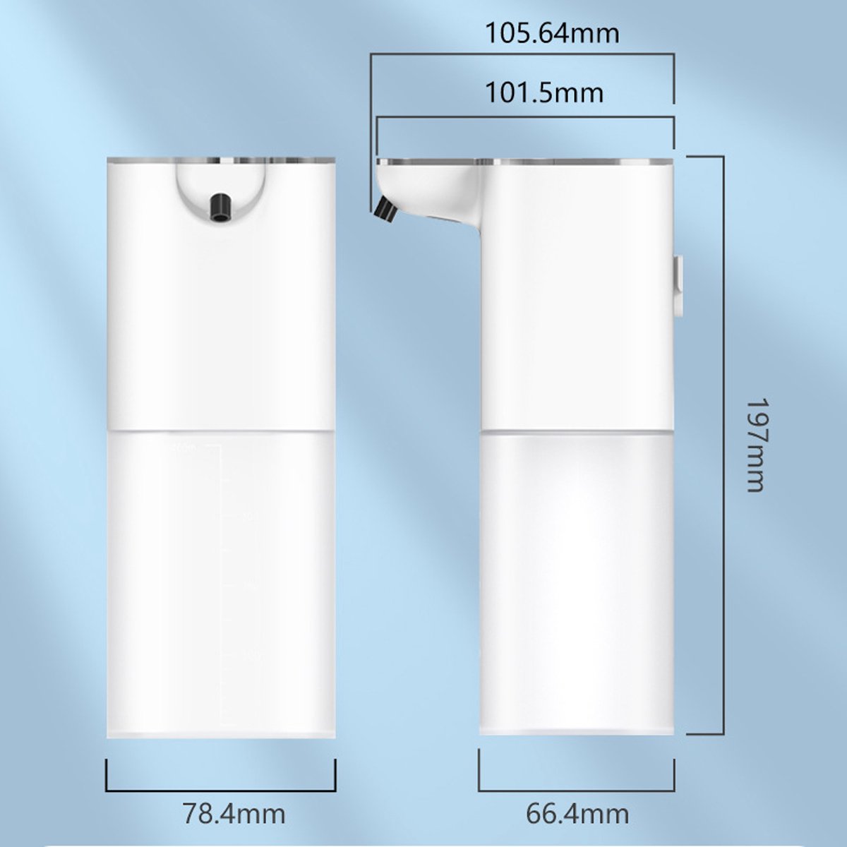 Ynkkvre - Automatische Zeepdispenser met Sensor – 400ml Schuimdispenser, IPX5 Waterdicht, USB Oplaadbaar, 4 Instelbare Niveaus, Hygiënisch Handsfree Ontwerp-Gel-versie