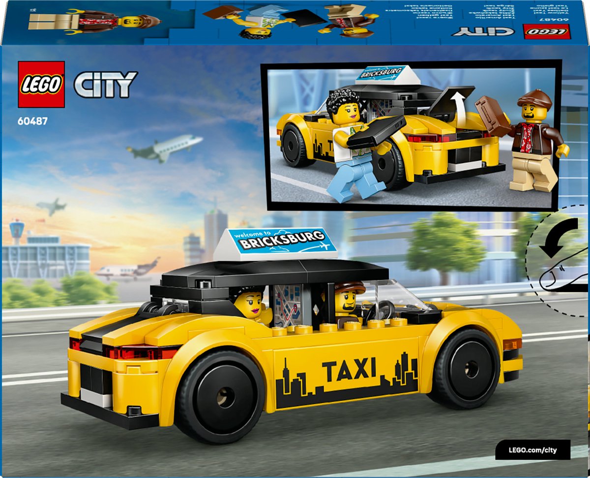 LEGO® City Gele Taxi - Modelautobouwset met 2 Minifiguren - Klassieke Speelgoedtaxi - 60487 — afbeelding 26