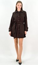 YesMooi - Waterafstotende midi trenchcoat - Water repellent - Bruin - S (36)