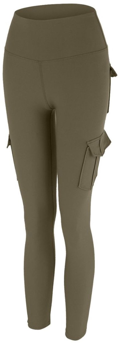 Vivva - Cargo Legging Dames Met Zakken - Hoge Taille - Sportlegging - 4-Way Stretch - Compressie - Squat Proof - Groen - L/XL - CARGOFIT