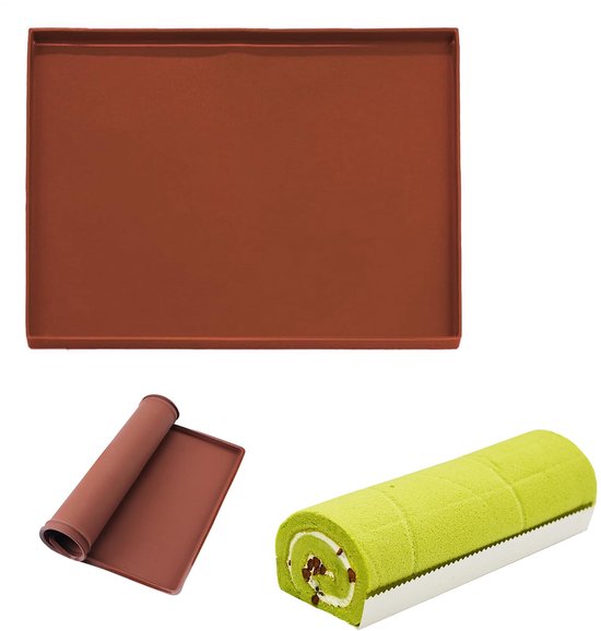 Tapis De Cuisson Silicone Génoise 30x40cm Avec Rebord - Plaque Flexible Pour Roulade Et Pâtisserie