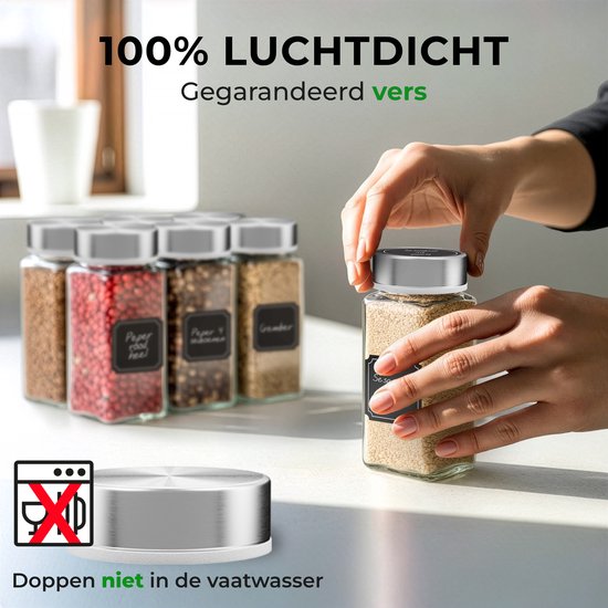 4 kruidenpotjes, 4-in-1 keukenzoutstrooier, kruidenpotjes