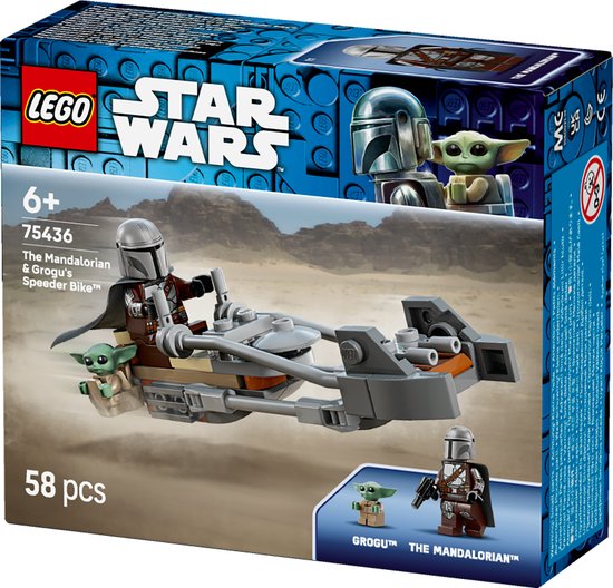 LEGO Star Wars - De Mandalorian en Grogu's Speederbike Bouwpakket voor Kinderen - 75436