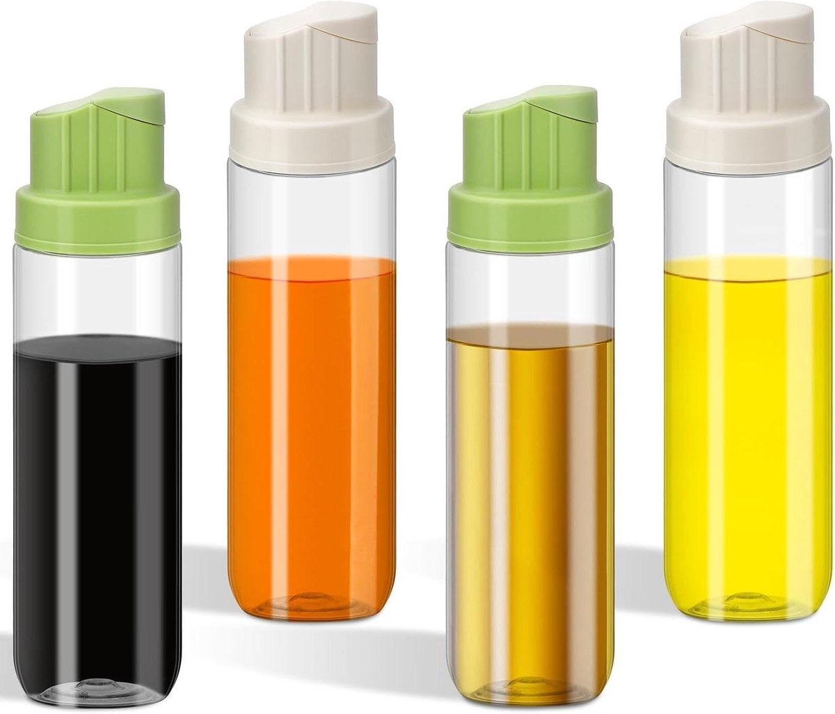 Cosensi - Oliedispenser set van 4 x 500 ml - Glas met schenktuit - Voedselveilig - Keuken en barbecue