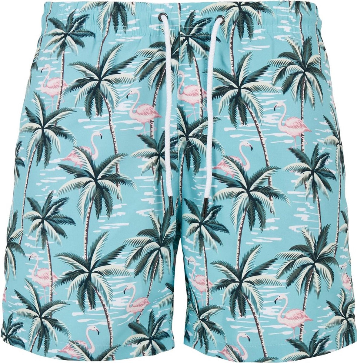 Urban Classics Pattern tropical bird aop Zwemshorts XS Blauw