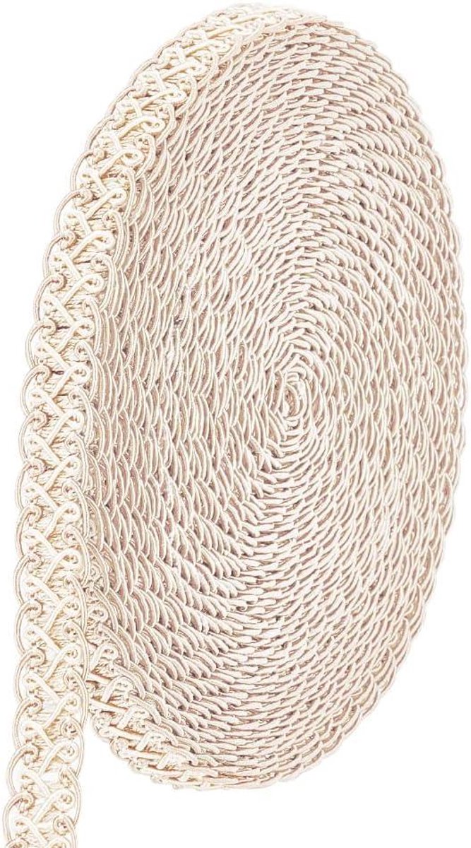 15mm Geweven Stof Trim - Polyester Gimp Braid voor DIY Ambachten en Sieraden - 13 Yard - Wit