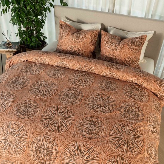 Kayori Yuka Dekbedovertrek Katoen - 200x200-220 + 2 slopen - Tweepersoons - Uniek Dessin - Rood