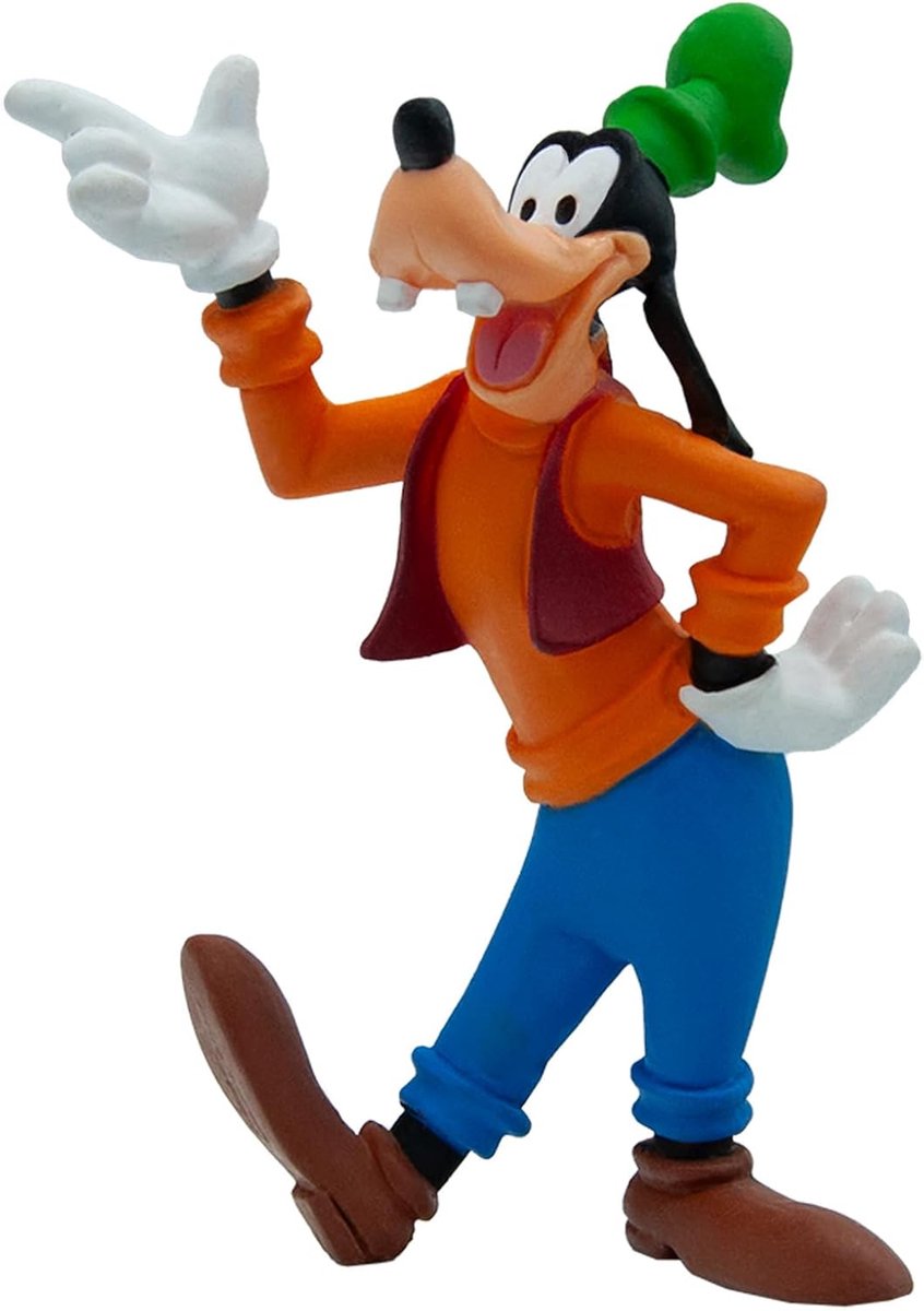 Bullyland 15346 – Speelfiguur en verzamelfiguur Goofy uit Disney, ca. 9 cm – levensecht en detailrijk vormgegeven – ideaal als taartfiguur en klein cadeautje voor kinderen vanaf 3 jaar.