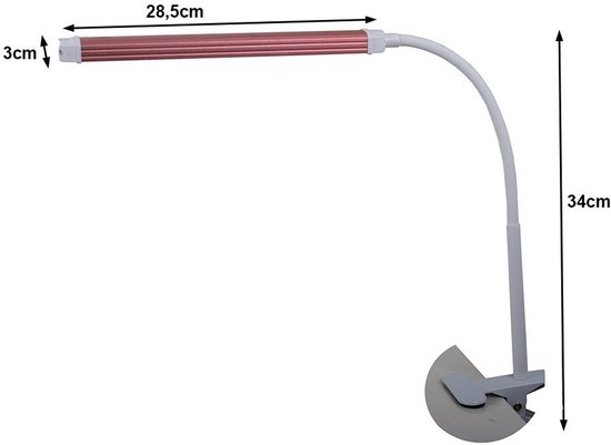 DESK LAMP 24 LED USB SCHADUWLOOS - 2 LICHTKLEUREN - MET KLEM - bureaulamp led–bureau lamp –bureaulamp met klem –bureaulampen –bureaulamp oplaadbaar - bureaulamp met cosmetische clip– wit met roze accenten–wit en roze– 19475 van Aayan Shopping Mart — afbeelding 3