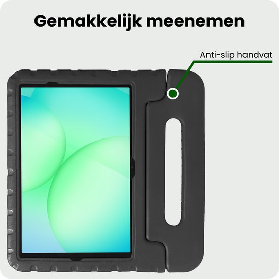 Hoesje Geschikt voor Samsung Galaxy Tab A11 Plus / A9 Plus - Met 2x Screenprotector - Kinderhoes Shockproof Bumper - Kidsproof Case - Tablet Hoes - Kinder Hoes Cover - Zwart