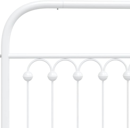 vidaXL - Bedframe - met - hoofdbord - zonder - matras - metaal - wit - 75x190 - cm
