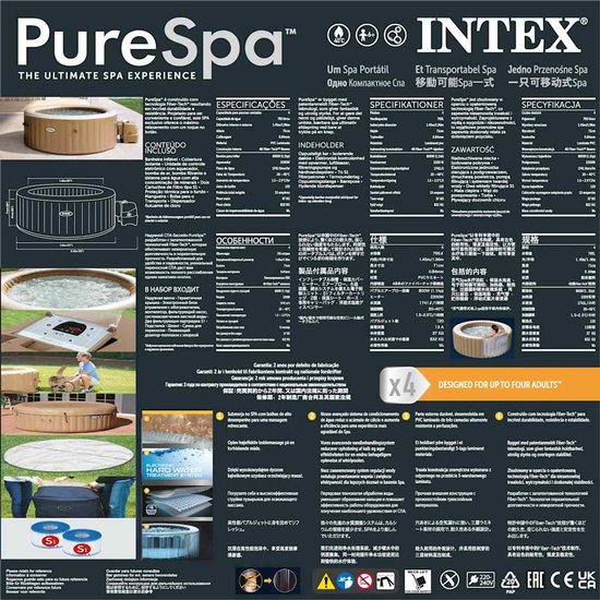 Bulle Intex Pure Spa - Jacuzzi Sahara - 169x71 cm - 4 personnes