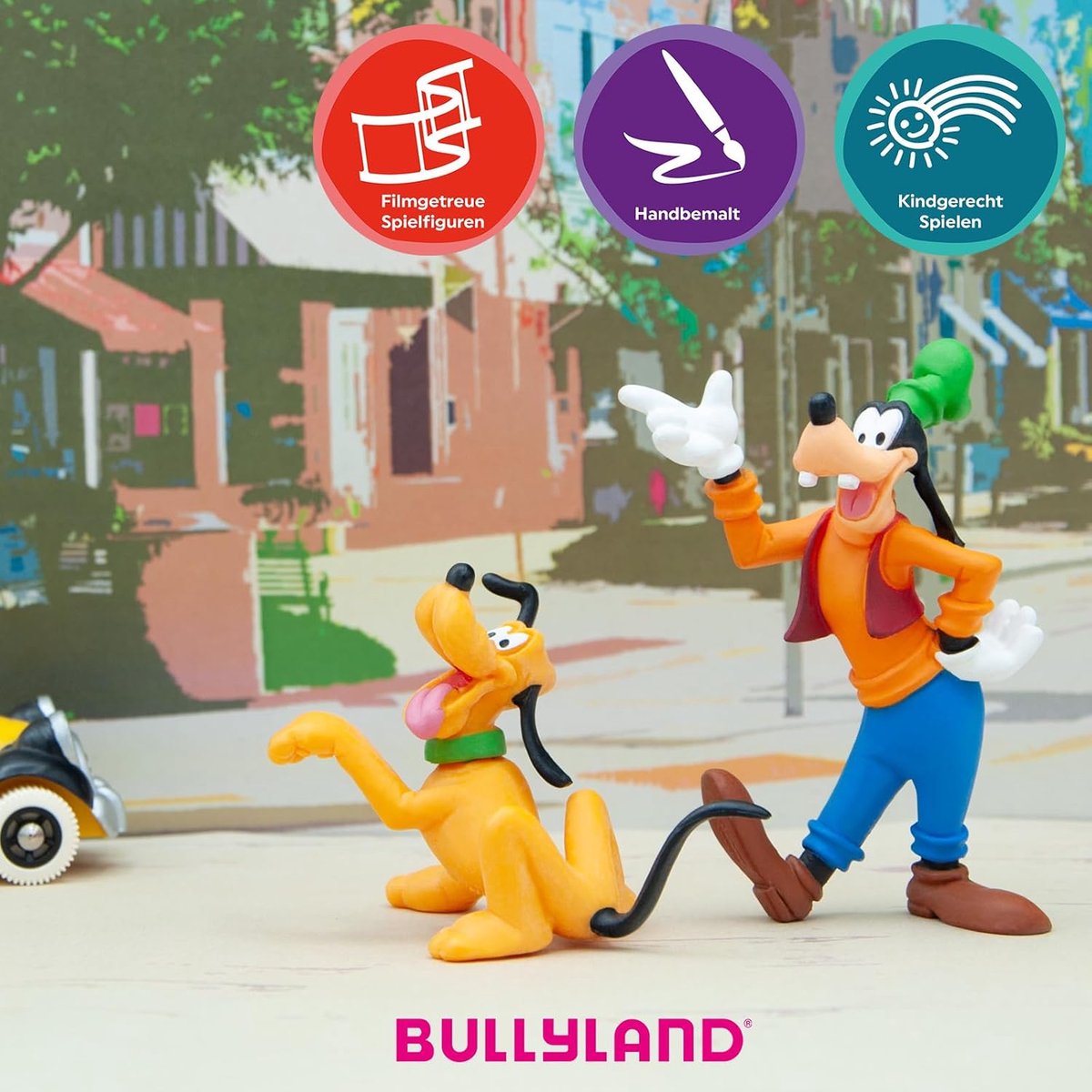 Bullyland 15347 – Speelfiguur en verzamelfiguur Pluto uit Disney, ca. 6,1 x 4,7 x 6 cm – levensecht en detailrijk vormgegeven – ideaal als taartfiguur en klein cadeautje voor kinderen vanaf 3 jaar. — afbeelding 4