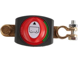 Accuschakelaar Autoaccu-scheidingsschakelaar 12V-24V Aan-uit hoofdschakelaar Inclusief stroomschakelaar voor auto, motorfiets, marine, boot, caravan, jacht, bus