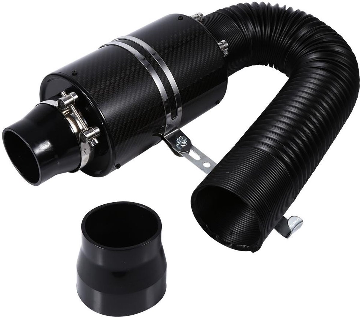 Universal cold air filter set black carbon fiber cold air suction system 3 inch series filter air intake kit air filter air intake suction tube kit
