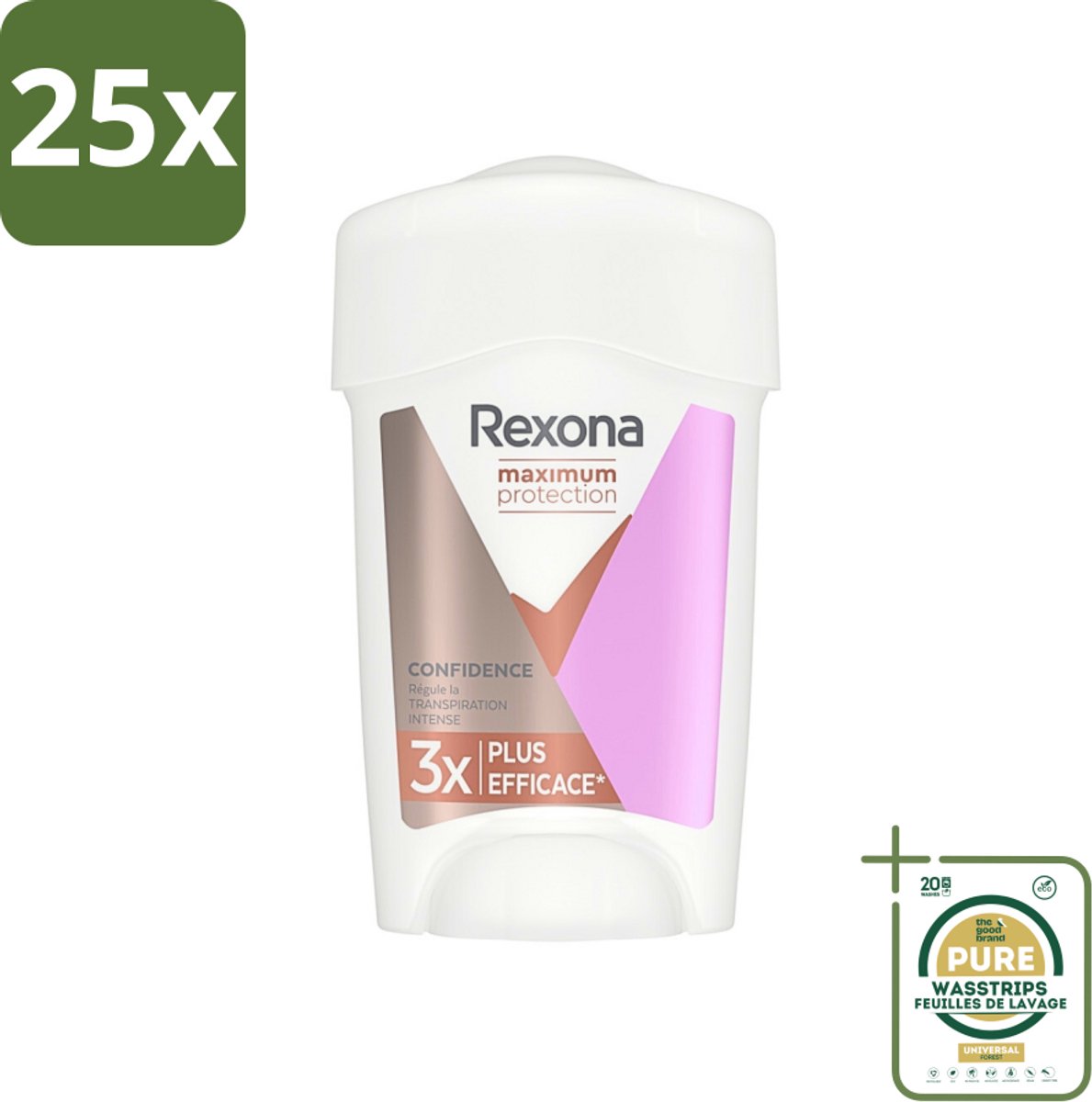 25 x Rexona Women - Deodorant Stick - Maximum Protection Confidence - Anti-transpirant - 45 ml - Grootverpakking - Anti-transpirant Stick - Zweetbescherming - Zweetgeur - Zweetbescherming Vrouwen - Zweetbescherming 96 Uur