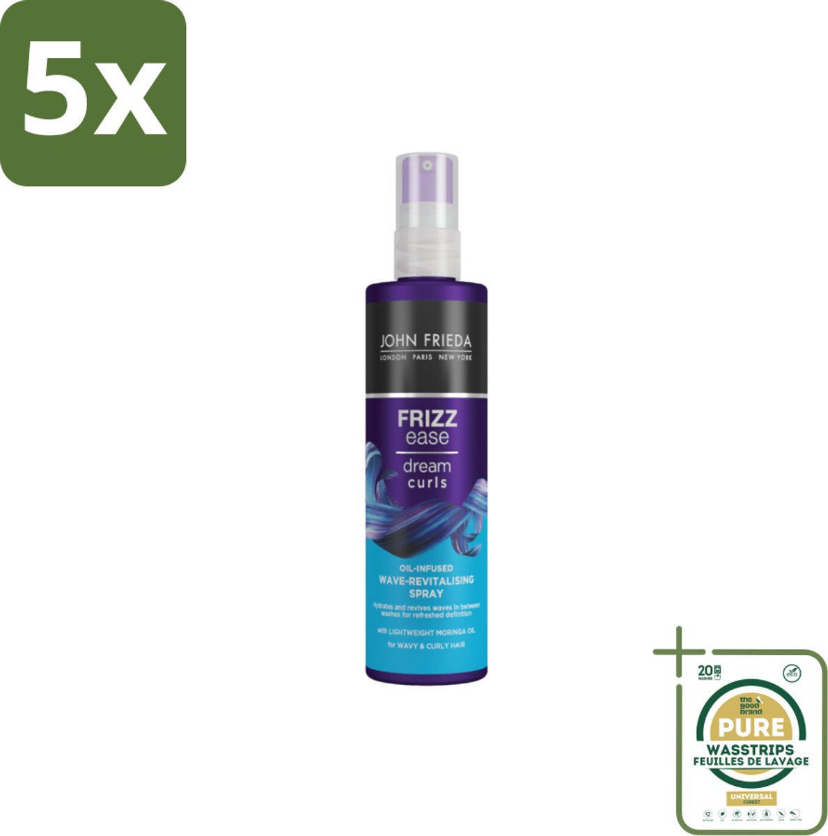 5 x John Frieda – Spray – Frizz Ease Dream Curls Oil Infused Revitalising – Hydraterend en verfrissend – 150 ml - Grootverpakking - Koffie - Koffiezetapparaat - Koffiezetapparaat