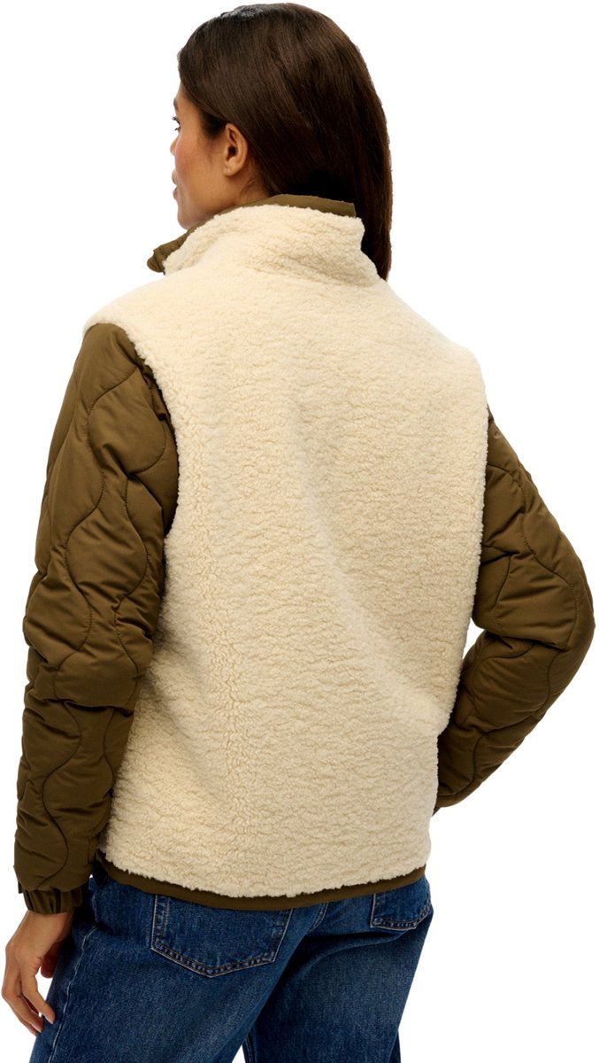 Superdry Fleece Hybride Jas Dames Buitenjassen Beige