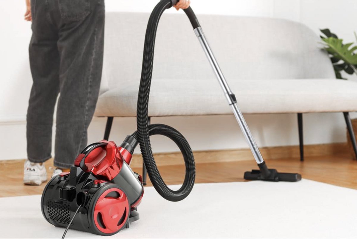 Swiss Pro+ Stofzuiger Zonder Zak - Red - Stofzuigers - Vacuum Cleaner Zakloos - 1600W - Sterke Zuigkracht - HEPA Filter - Compact, Licht & Krachtig - Gemakkelijk Schoon Te Maken — afbeelding 6