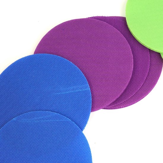 30pcs Kleurrijke Spotmarkers - Antislip Nylon Tapijt Vloer Dots - Cirkel Markeringen Voor Gym - Klaslokaal - Onderwijs - Cadeau Voor Leraren (6 Kleuren, 4 Inch) — afbeelding 3