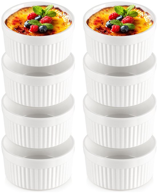 Lawei 12 stuks porseleinen ramekins bakvormen 180 ml Ramekins