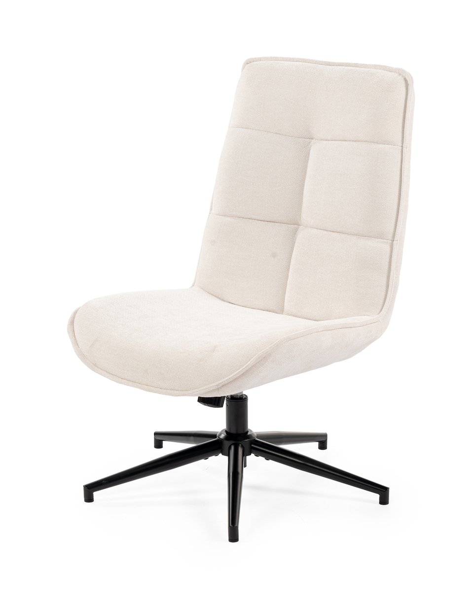 MEUBLES COSY CHARLOTTEARM Fauteuil – Draaibaar 360° – Witte Chenillestof