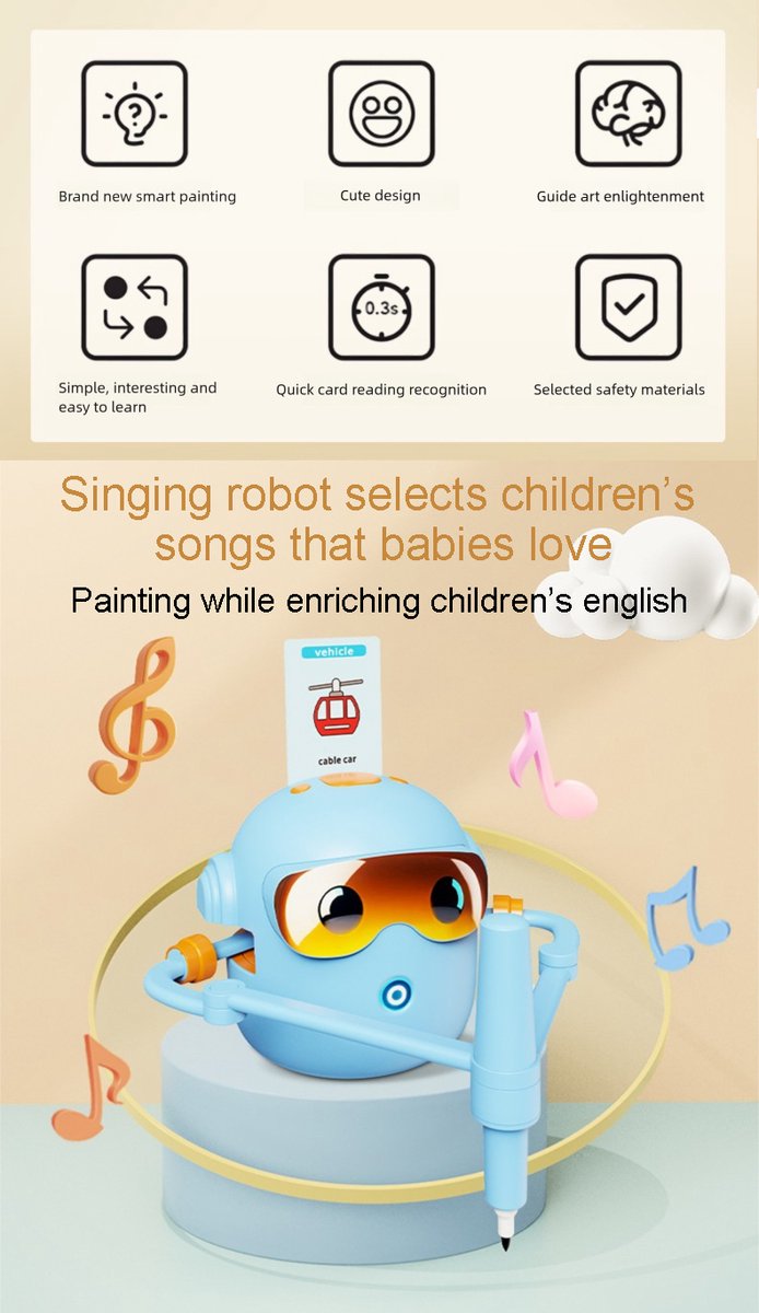 Joyage Teken robot voor kinderen - Tekenrobot Blauw - Leren Tekenen voor kinderen Montessori Speelgoed peuters - Educatief Speelgoed meisjes 3 4 5 6 7 8 jaar - Stap voor stap tekenen kinderen - Robot Speelgoed Motoriek Speelgoed jongens Tekenspullen — afbeelding 7