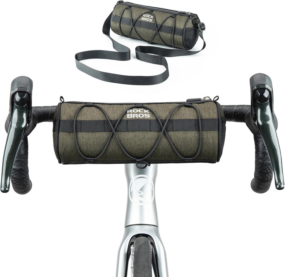 Multifunctionele Fiets Handlebar Tas - 2.4L Opslag met Schouderband voor MTB en Racefiets - Zwart