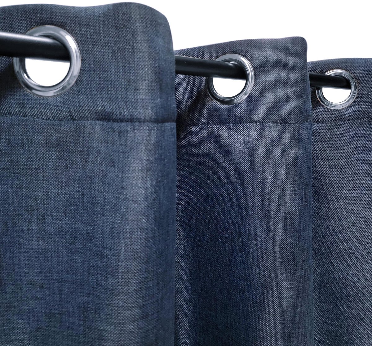 Unyqoos Stijlvolle thermische gordijn met linnenlook en isolerende voering in marineblauw