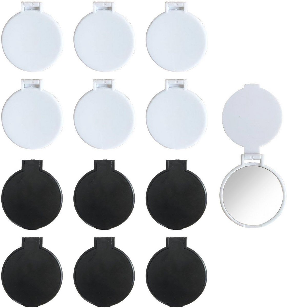 12 Stuks Ronde Mini-Spiegels - Draagbare Inklapbare Make-Upspiegels voor Vrouwen