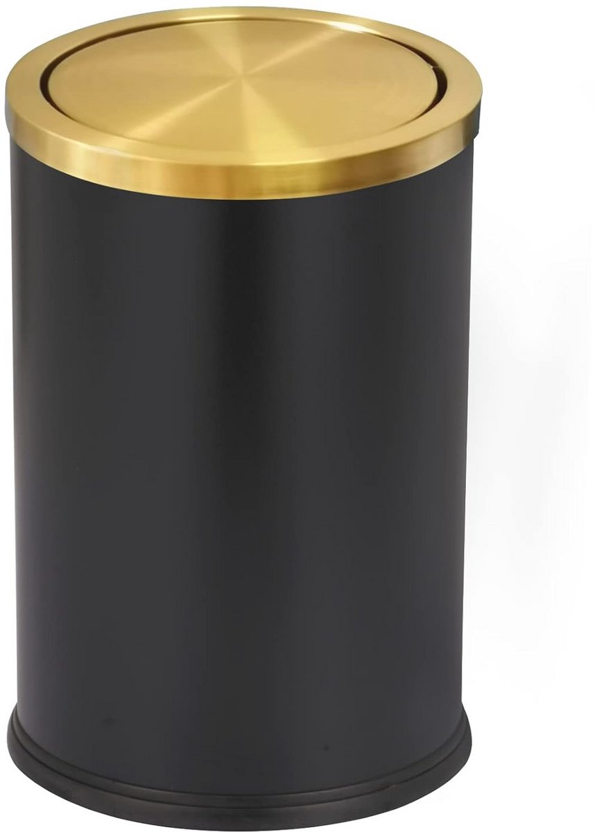 Gouden Vingerafdrukbestendige Prullenbak met Flipping Deksel 2,4 gallon voor Keuken en Woonkamer