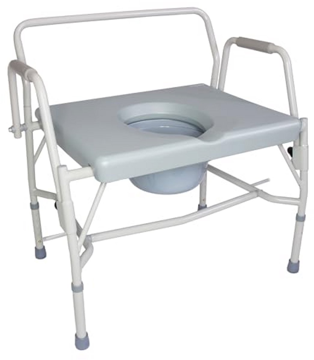 Draagbare Toiletcommode met Extra Brede Stoel en 500 lbs Gewichtscapaciteit