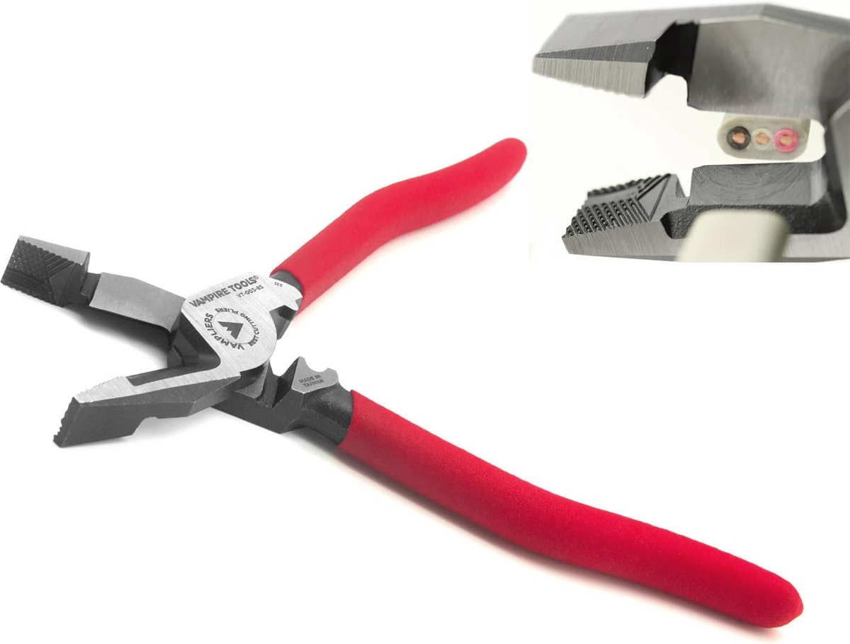 Shearing Linesman Pliers 8.5" - Electrician Side Cutting Pliers for Cable and Wire