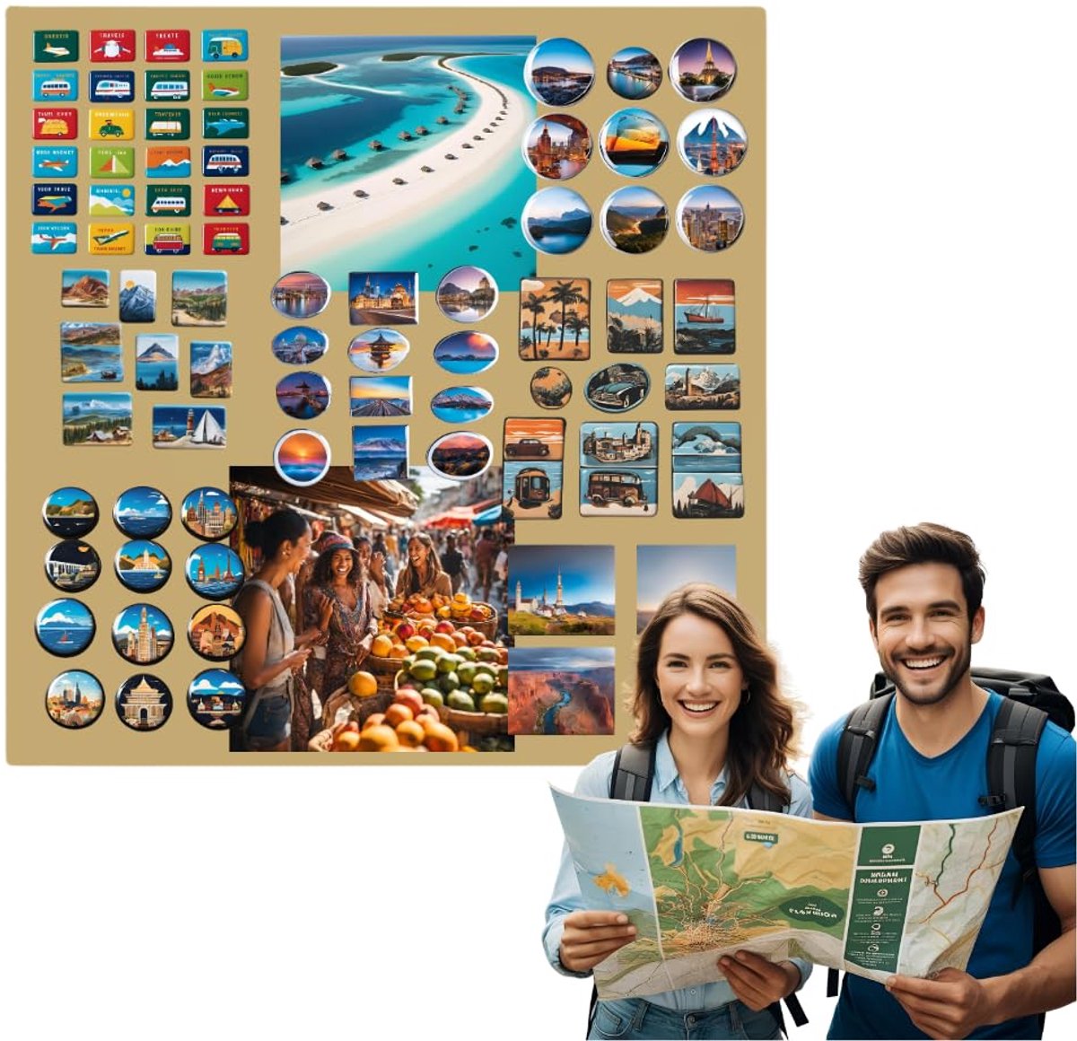 Anwicar Rechthoekige Magneet Bord - Magnetisch memobord - Magnetisch prikbord - Gold