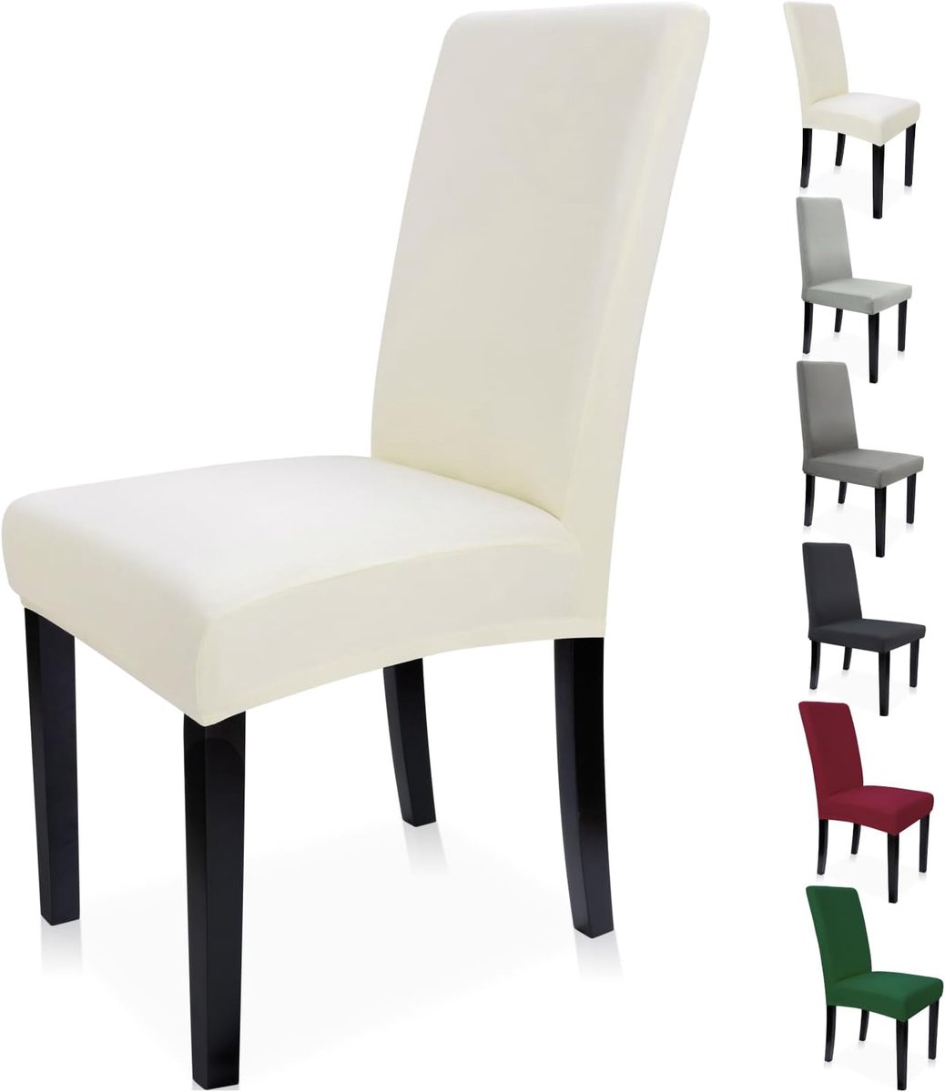 Stoelhoezen-Stoelbeschermers-set van 4-beige-c