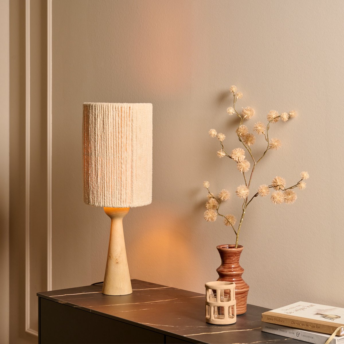 Light - Living Lampenkap Medana - Stof - Beige/Creme - 20 x 30 x 20 cm (BxHxD)
