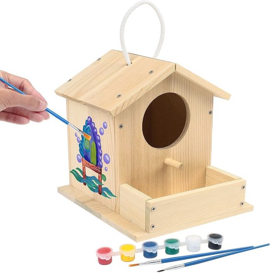 Grafix® Maak je eigen luxe vogelhuisje | all-in-1 knutselpakket | Maak