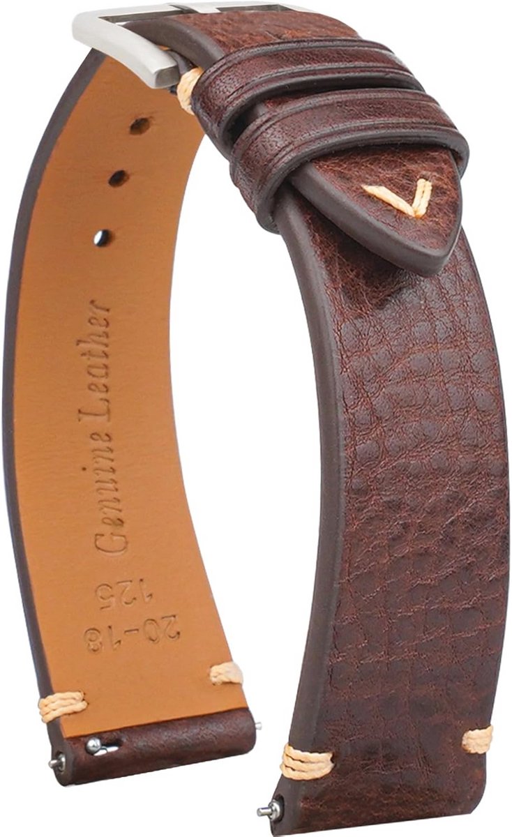 Leren Horlogeband Snelsluiting - Geschikt voor 16-22mm Horloges