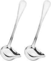 2 pièces cuiller à jus, petite cuiller avec bec verseur, acier inoxydable 18/10, cuiller à sauce pour verser le jus et les sauces, 20 cm