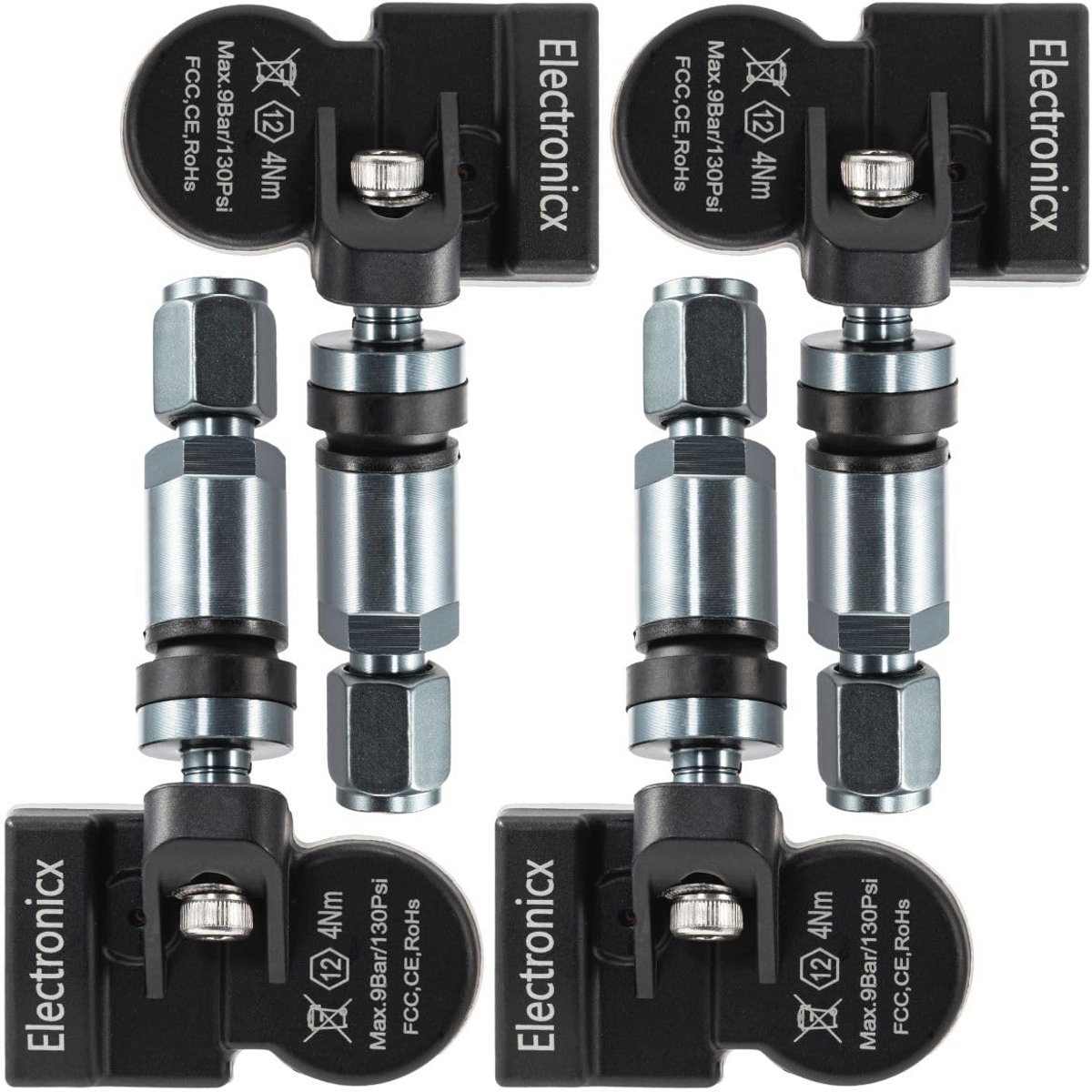 4x TPMS Bandenspanningsensoren voor Veilig Voertuigonderhoud