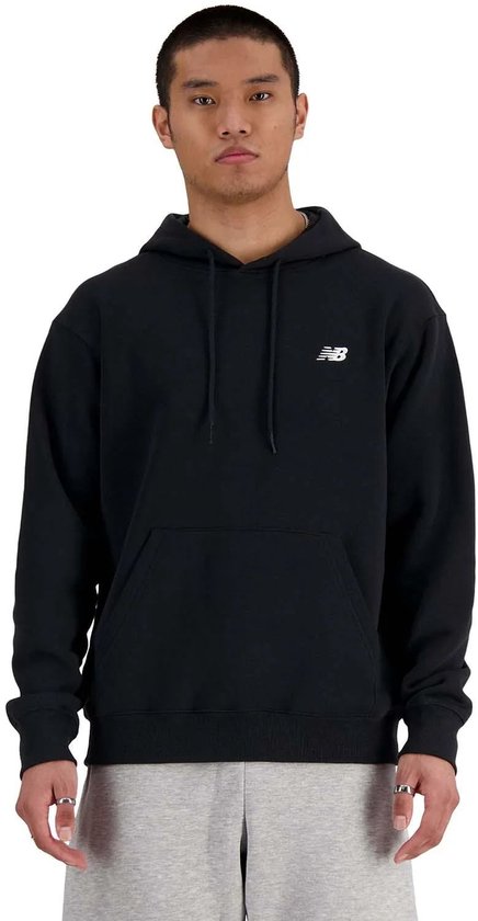 Sweat à capuche en coton Zwart avec manches longues et poches avant