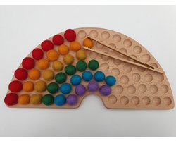 Houten regenboog sensory tray