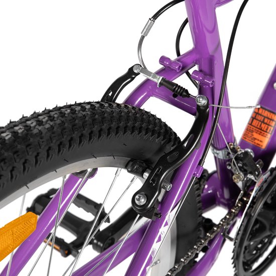 BAMCBASE Lilac Voorvering Mountainbike - 26 inch - Carbonstalen Frame - 18 Versnellingen - Handrem - V-Brake - Spatborden - Paars van Bamcbase — afbeelding 5